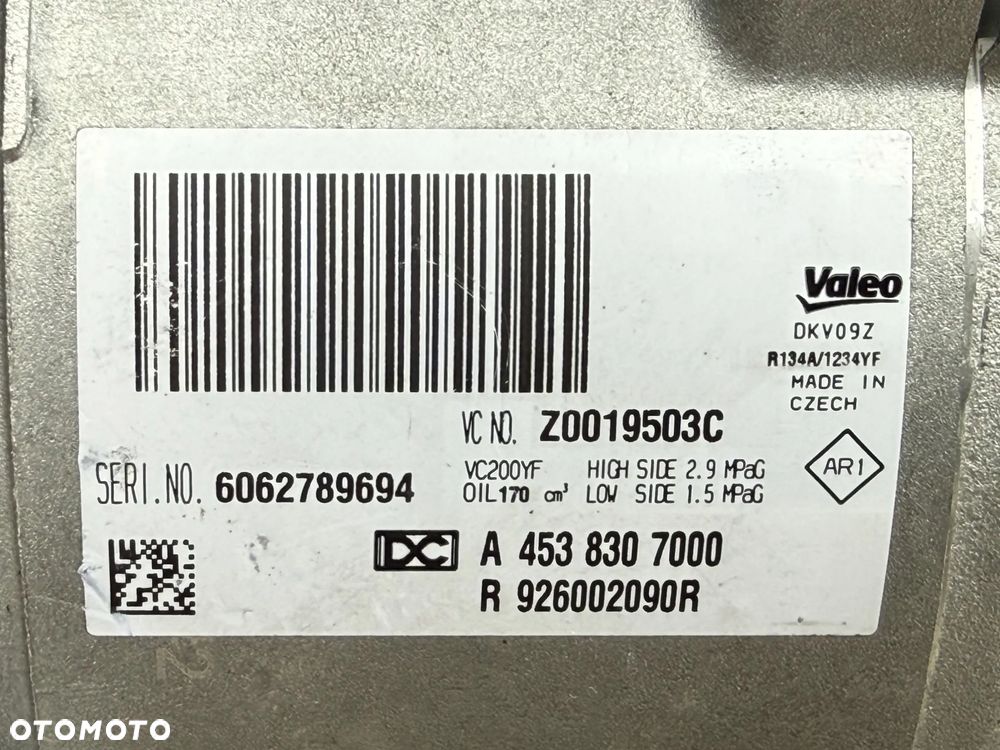 A4538307000 NOWY oryginalny kompresor klimatyzacji VALEO - RENAULT TWINGO / 0.9 1.0 Benzyna  | R926002090R - 8