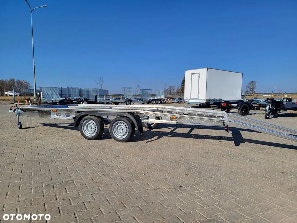 MAZZO Laweta 450x205cm DMC 2700kg raz łamana, MASA WŁASNA TYLKO 420kg, aluminiowa z najazdami i kołem zapasowym - 14