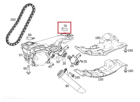 MERCEDES M133 M260 M270 M274 Uszczelka pompy oleju OE - 2