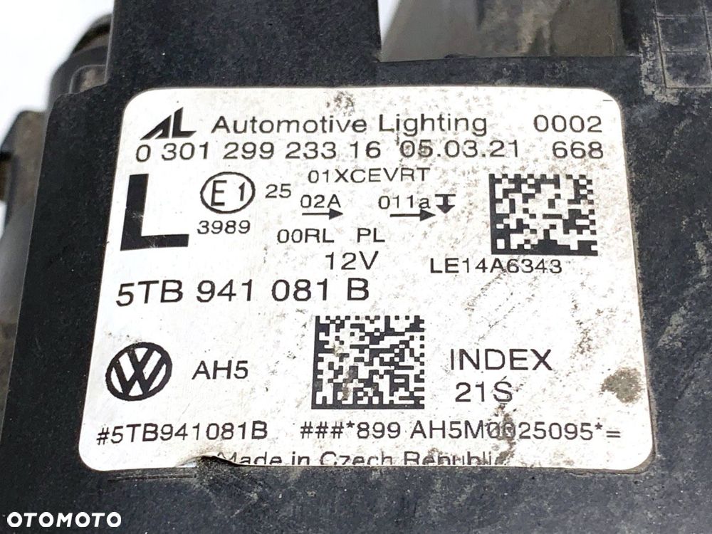 REFLEKTOR LEWY PRZÓD FULL LED  VW TOURAN (5T1) 2015 - 2022 1.5 TSI 110 kW [150 KM] benzyna 2018 - - 6