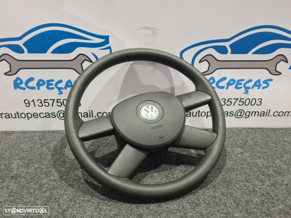 VOLANTE GUIADOR COMPLETO VW VOLKSWAGEN POLO 9N 6Q0419091G 6Q0419091 FOX CADDY PELE AIRBAG - 2