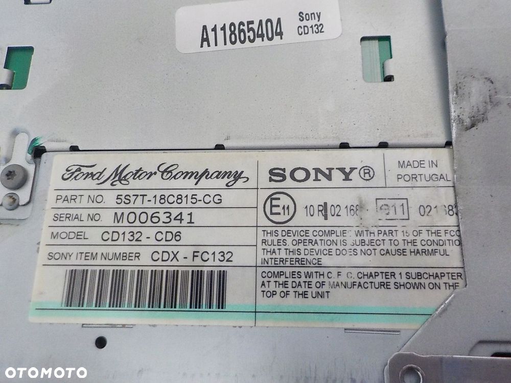 FORD MONDEO MK3 LIFT SONY RADIO FABRYCZNE KOD - 2