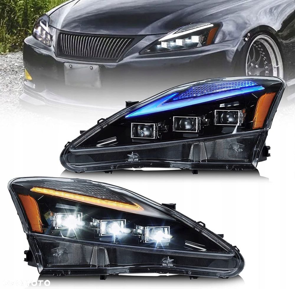 reflektor lampa kpl led black lexus is 200 220 250 350 isf ii 2 2006-2013 - 3