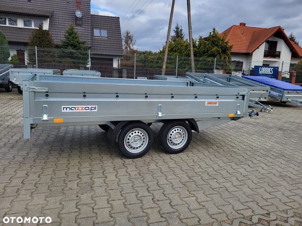 Neptun DOSTAWA! Przyczepa platforma wym. 320x168 SPAWANA! koła pod spodem N7-320 2 kps, wszystkie burty DEMONTOWALNE, lekka kat.B GN233 - 3