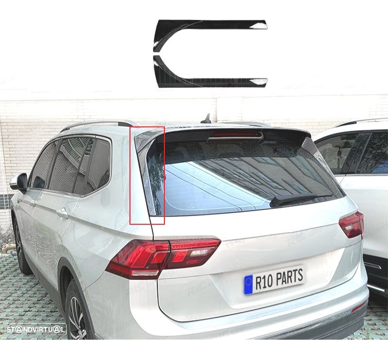 EXTENSÕES LATERIAS DE AILERON VOLKSWAGEN VW TIGUAN 16-20 PRETO BRILHANTE - 1