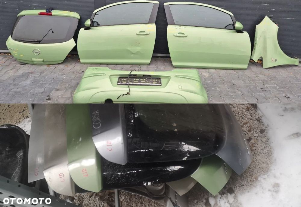 OPEL CORSA D DRZWI SZARA 3-DRZWIOWA 3D / KLAPA BAGAŻNIKA / BŁOTNIK / ZDERZAK (zielony Z30M)/ KLAPA GRAFITOWA SZARA / KLAPA ZŁOTA SZAMPAŃSKA - 2