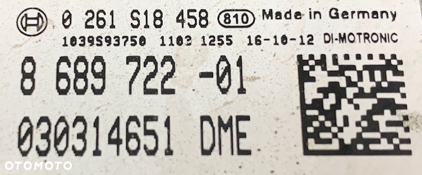 U5 BMW 3 F32 F33 F36 2.0 B48 ECU STEROWNIK SILNIKA KOMPUTER 8689722 - 3