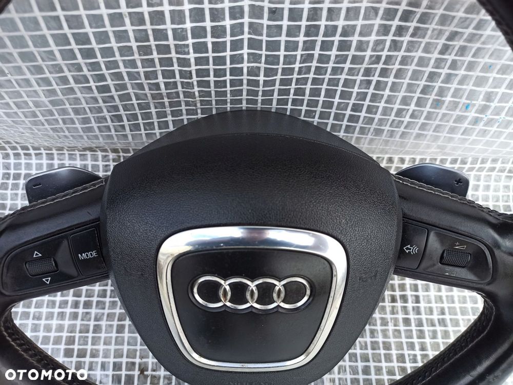 AUDI A8 S8 4E0 D3 KIEROWNICA 3 RAMIENNA SKÓRA AIRBAG S8 ŁOPATKI CHROM - 8