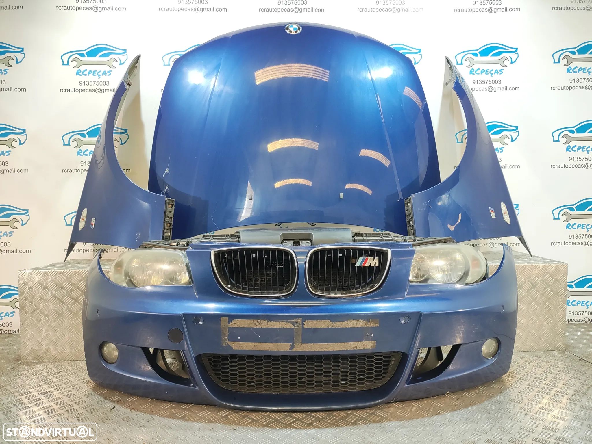 FRENTE COMPLETA BMW SERIE 1 E87 E81 PACK M PARACHOQUES SENSORES GUARDA-LAMAS OTICAS RADIADOR VENTILADOR FRENTE FIBRA REFORÇO - 1