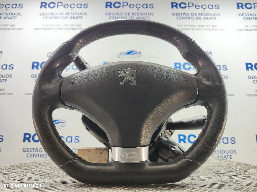 Volante completo Flat Bottom em pele perfurada Original Peugeot RCZ - 2