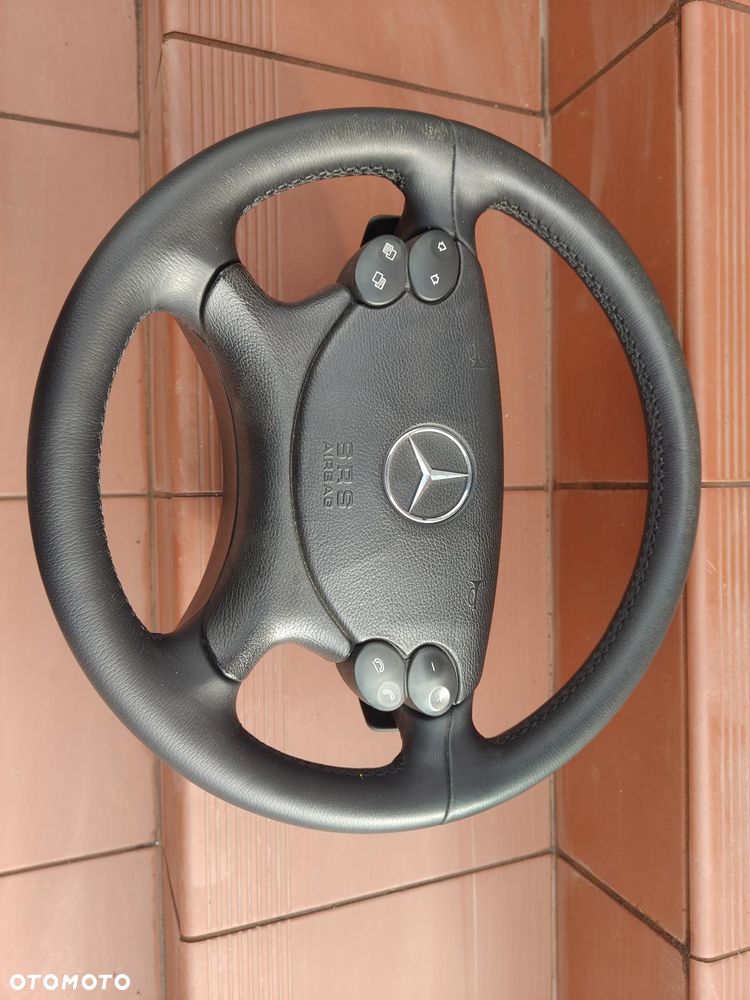 MERCEDES W209 CLK W211 LIFT W219 CLS KIEROWNICA czarna Skórzana Łopatki - 2