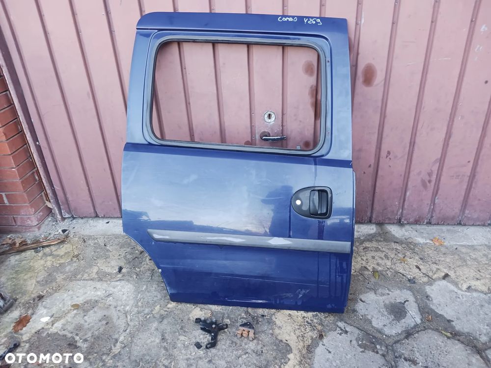 Drzwi przesuwne Opel Combo C 01-11 prawe kolor lakier Y269 niebieskie granatowe klamka zamek bez szyby - 1