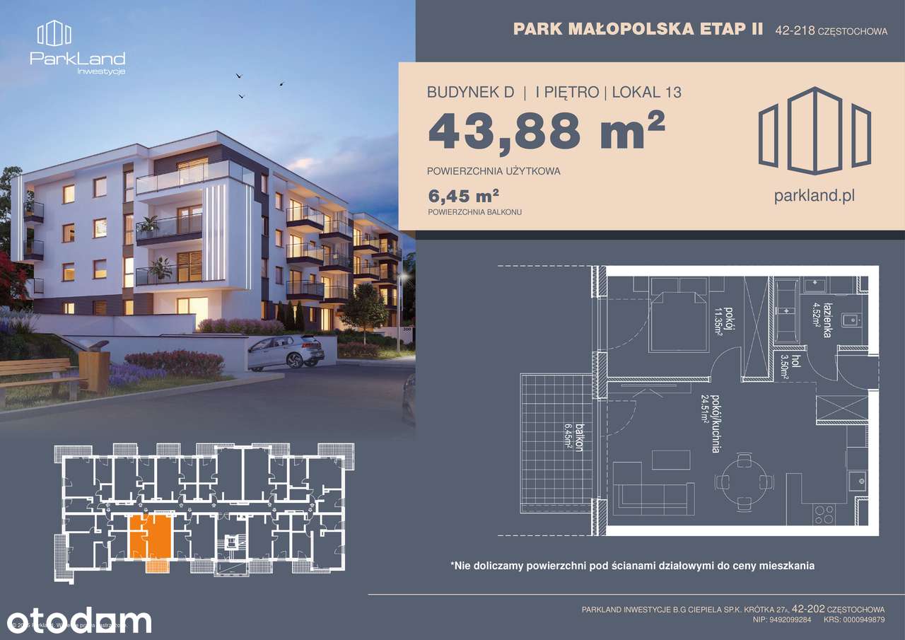Park Małopolska — nowe mieszkanie na Parkitce I 43,88 m2 I