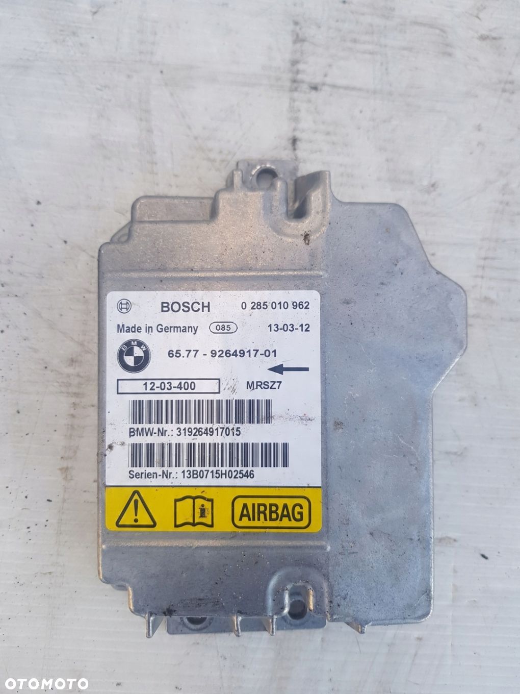 BMW E89 Z4 MODUŁ SENSOR AIRBAG 9264917 - 1
