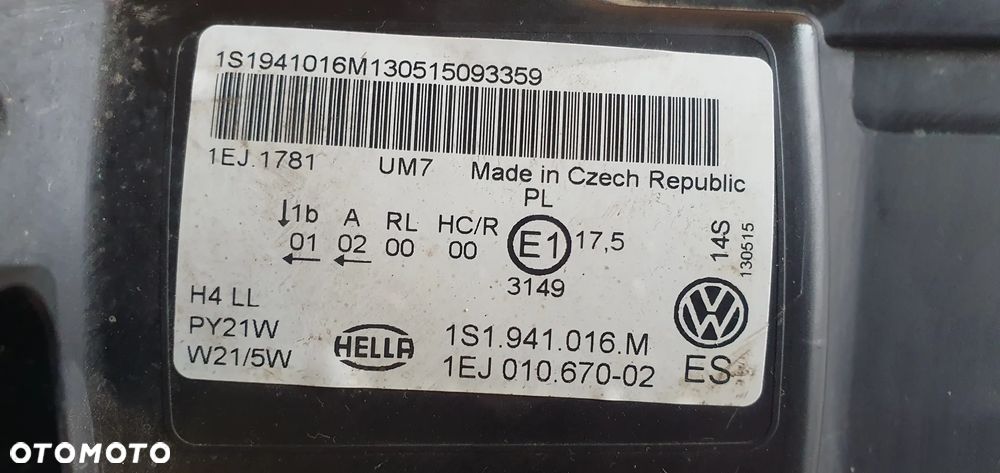 Lampa prawy przód przednia prawa VW UP 1S1941016M - 8