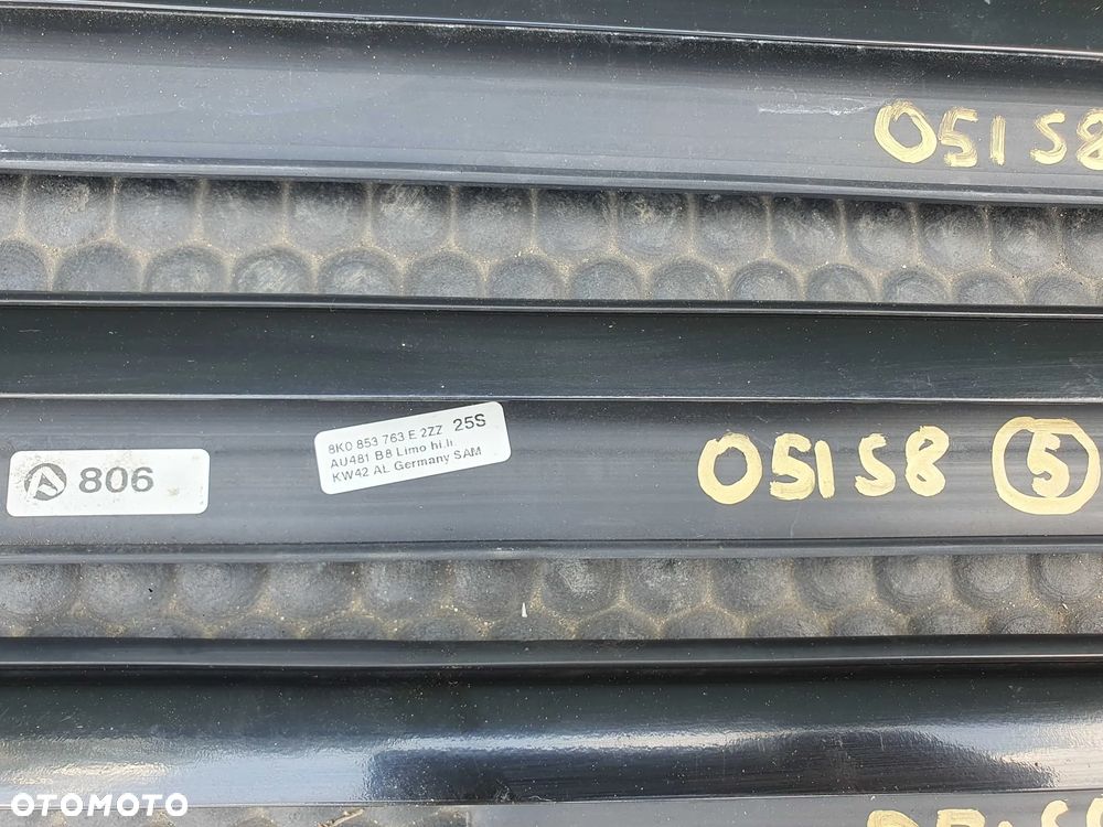 Listwa Listwy Zgarniajace Ramki Szyb Chrom Oklejone Czarne AUDI A4 B8 Sedan - 9