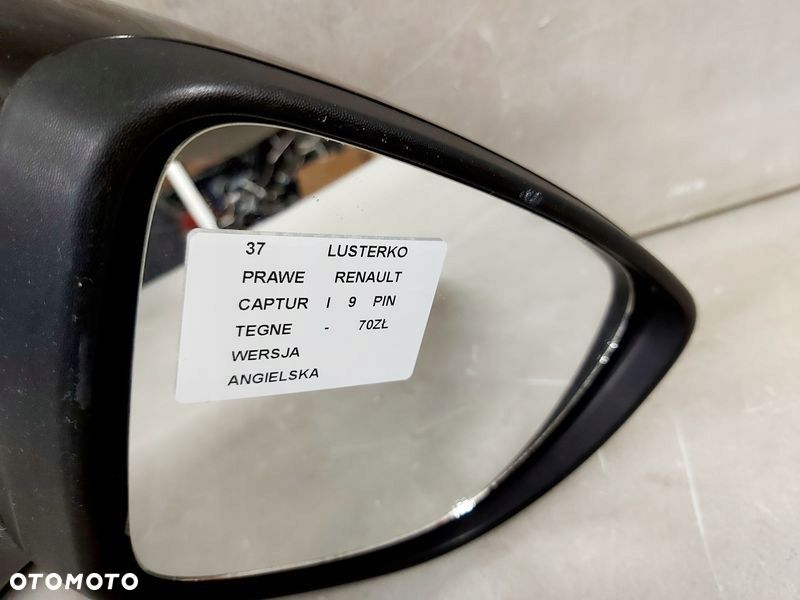 renault captur 1 i lusterko prawe uk 9 pin tegne - 3