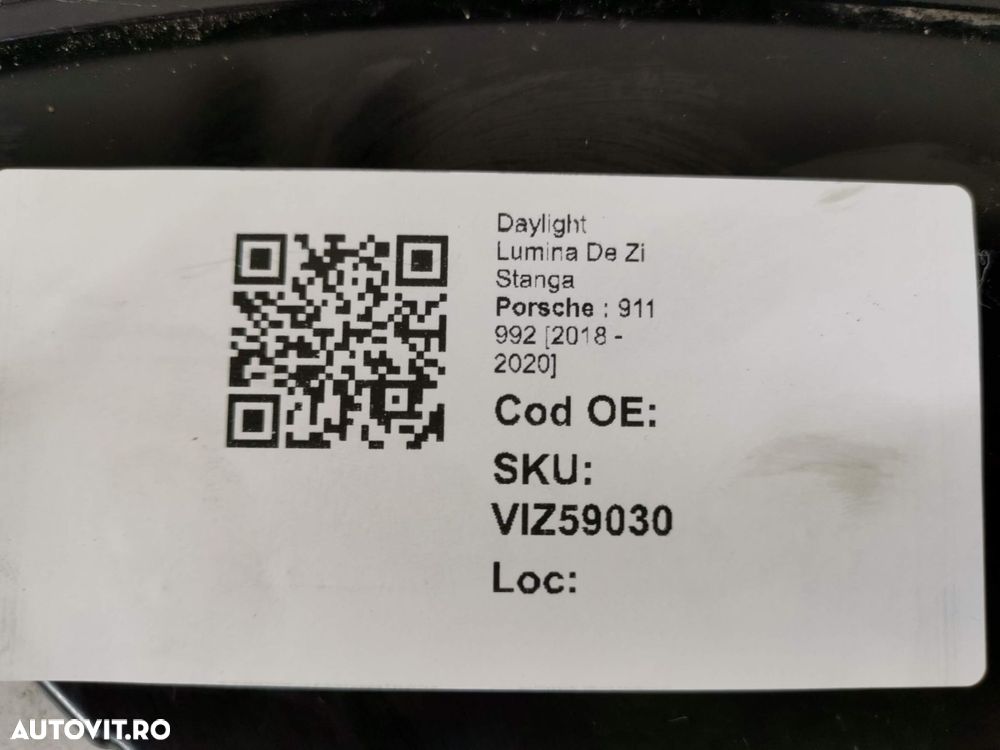 Daylight Lumina De Zi Stanga Porsche  911 992 2018 2019 2020 2021 2022 - 8