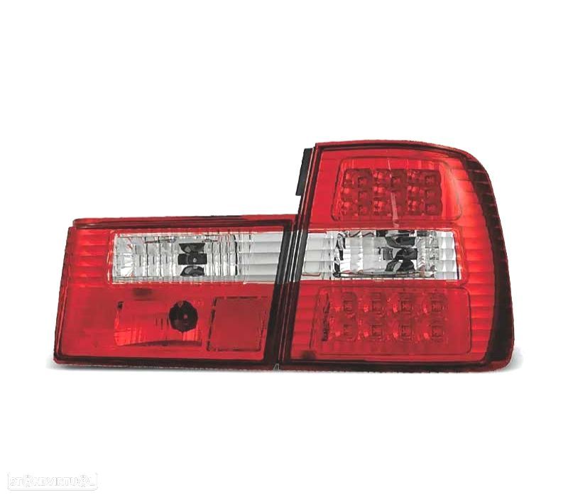 FAROLINS TRASEIROS LED BMW E34 88-95 VERMELHO BRANCO - 2