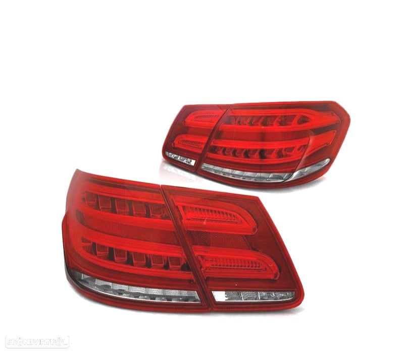 FAROLINS TRASEIROS LED DINÂMICO MERCEDES W212 09-13 VERMELHO TRANSPARENTE - 2