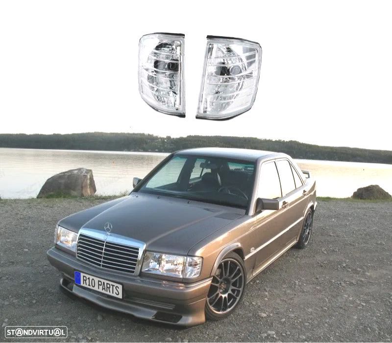 PISCAS FRONTAIS CRISTAL PARA MERCEDES W201 SERIES 190 82-93 CROMADOS - 1