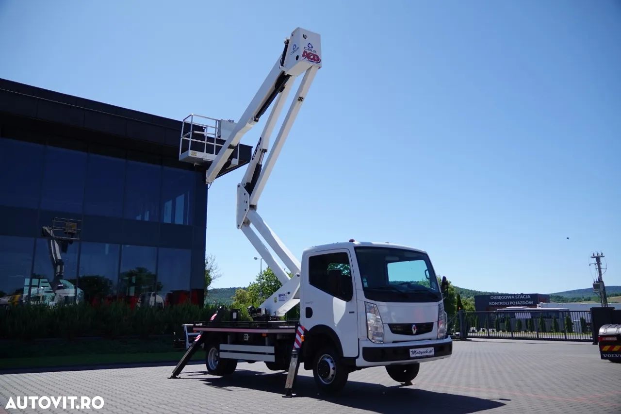 Renault MAXITY 110 DXI / ELEVATOR 20 METRI / ELEVATOR CU CULBIE TP20 / COȘ PENTRU 2 PERSOANE - 250 KG / 42.000 KM / CONTRACT POST-SERVICE - 1