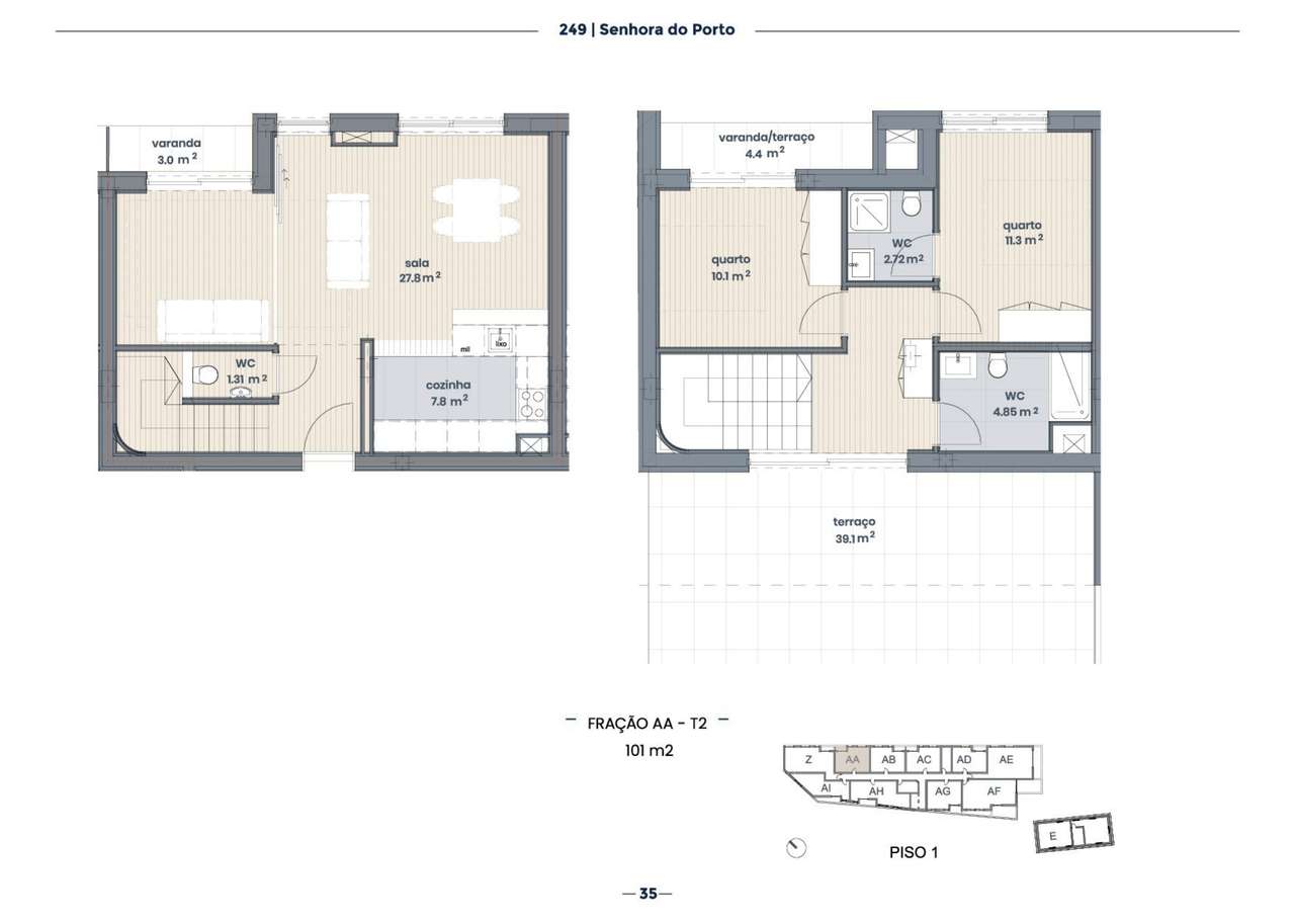 Apartamento T2 Duplex com 2 Varandas e Terraço em Ramalde - Grande imagem: 5/9