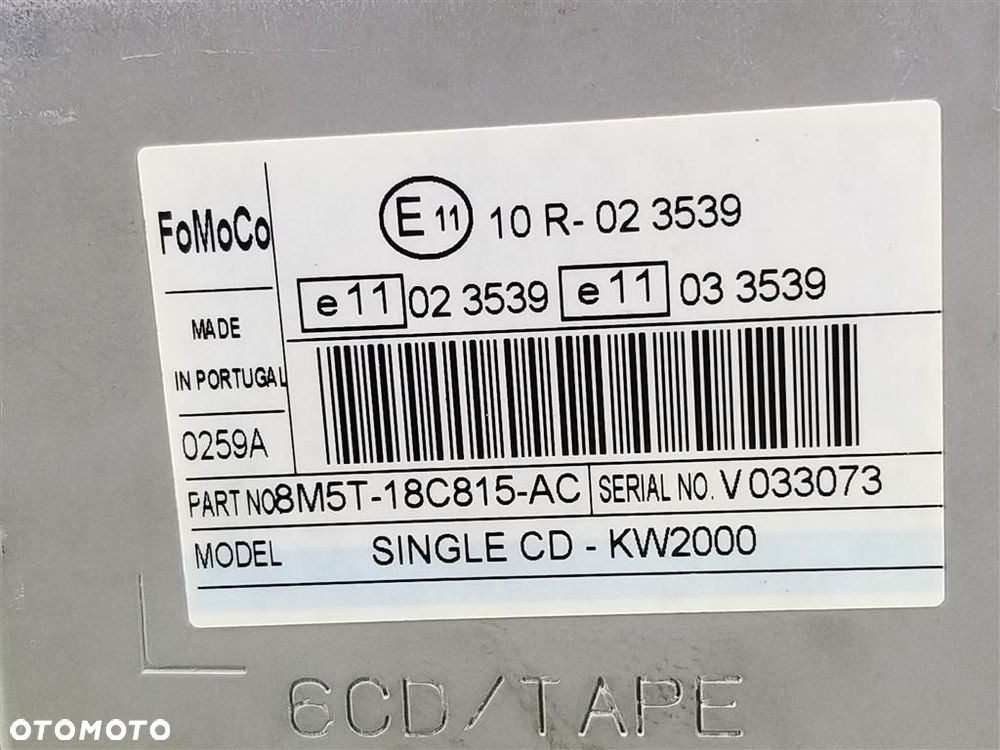 Radio  CD FABRYCZNE Ford Focus MK2 2007-2011 LIFT FORD AUDIO SYSTEMS - 6