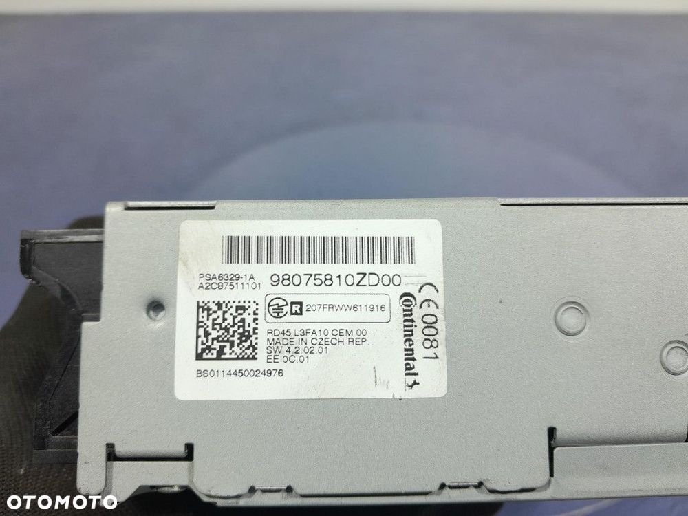 PEUGEOT 301 RADIO FABRYCZNE RADIOODTWARZACZ 98075810ZD - 7