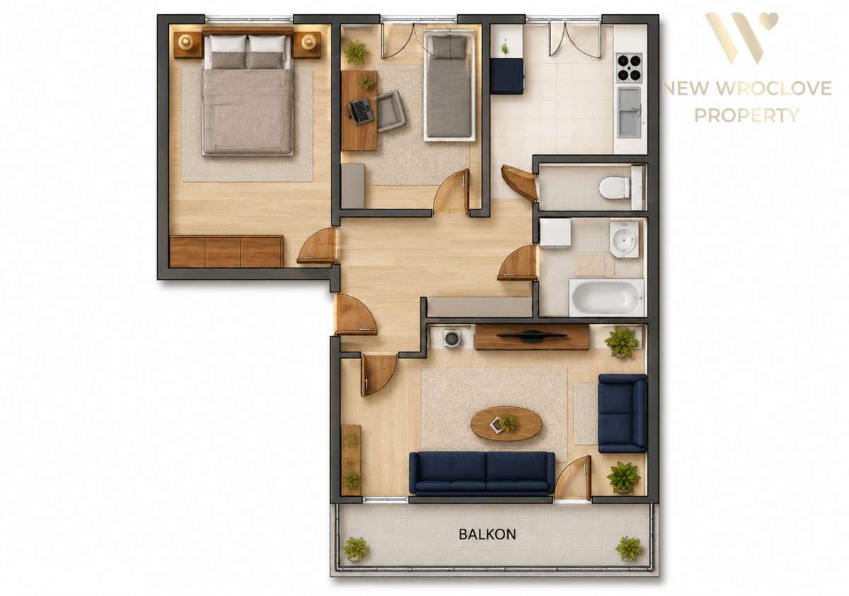 Okazja! 3 pokoje na parterze/duży balkon/piwnica