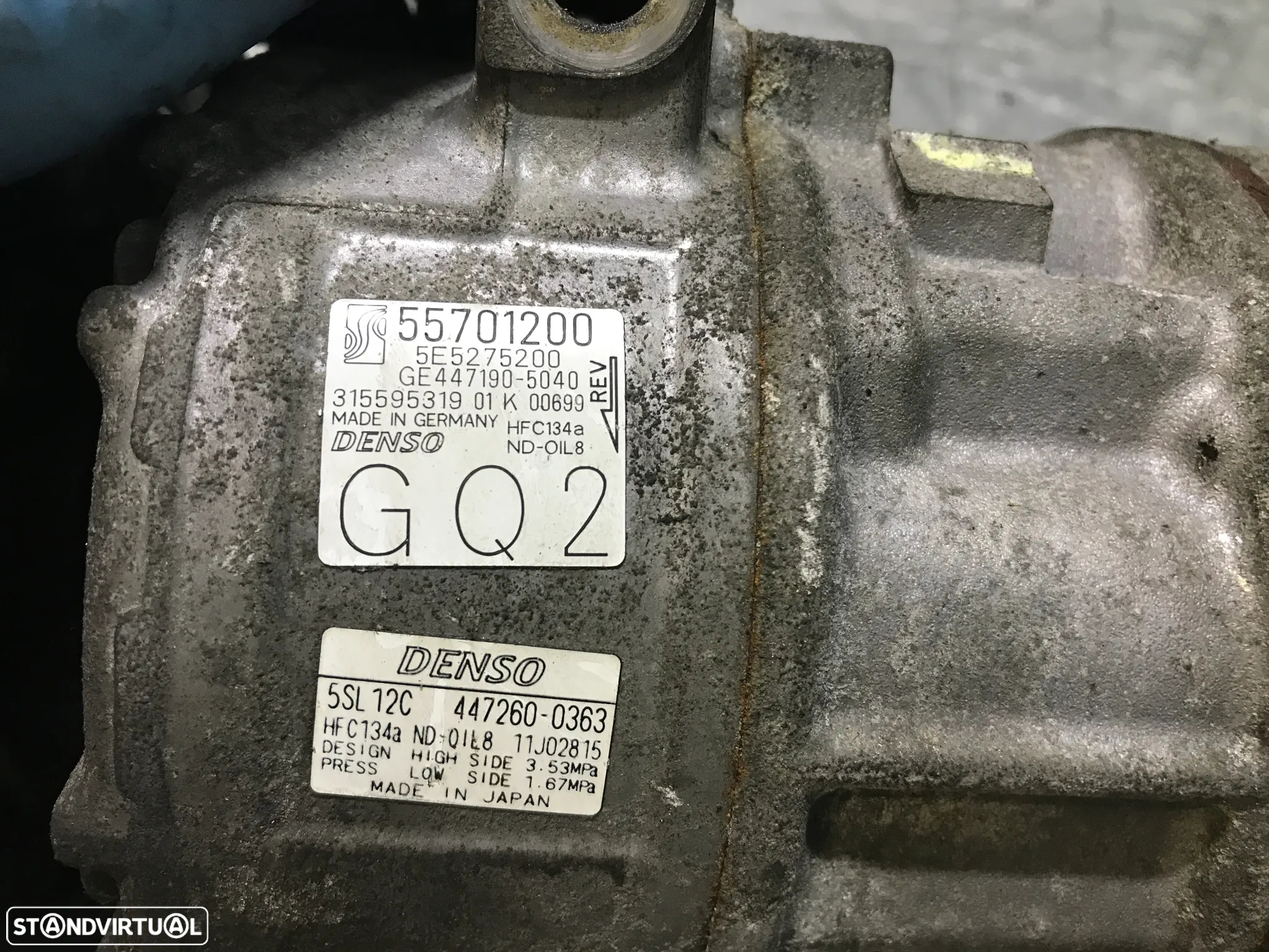 COMPRESSOR DO AC OPEL CORSA D // E 1.2i 1.4i 55701200 5E5275200 447190-5040 447260-0363 - 5