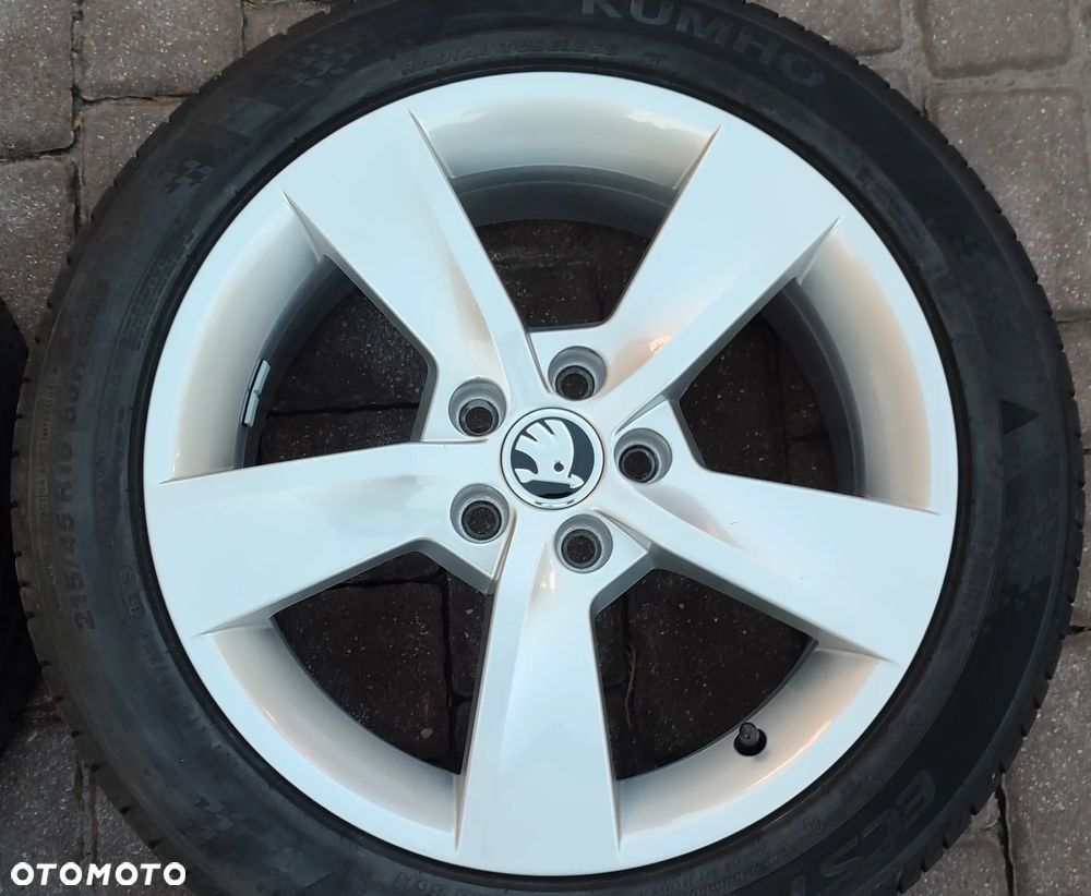 Koła Letnie Felgi Aluminiowe Oryg. Skoda Fabia III Skoda Rapid Vw Polo 16 Cali 5x100 Kumho 215/45/16 2019r 4szt. x 7,5mm Starogard Gdański Bdb !!! - 4