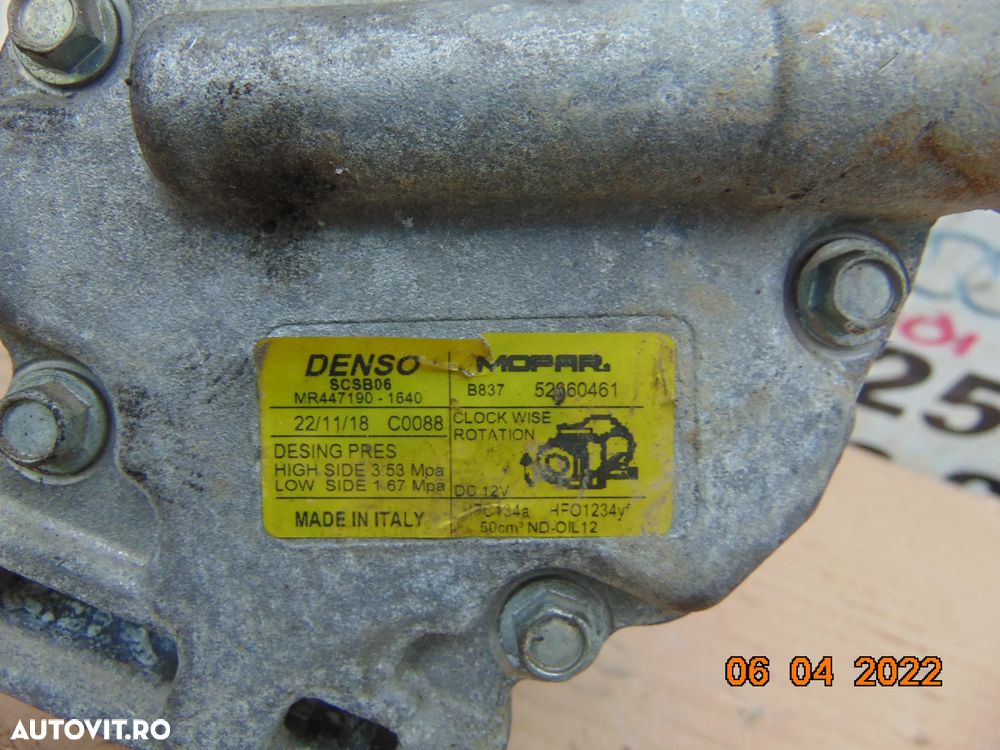 Compresor clima Fiat 500 1.2 benzina 1.4 500c 500x abarth alfa romeo giulietta mito 0.9 panda punto - 2