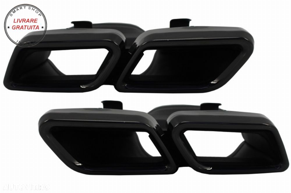 Difuzor Bara Spate cu Ornamente Mercedes C-Class W205 (2014-2020) C63 Design Negru- livrare gratuita - 9