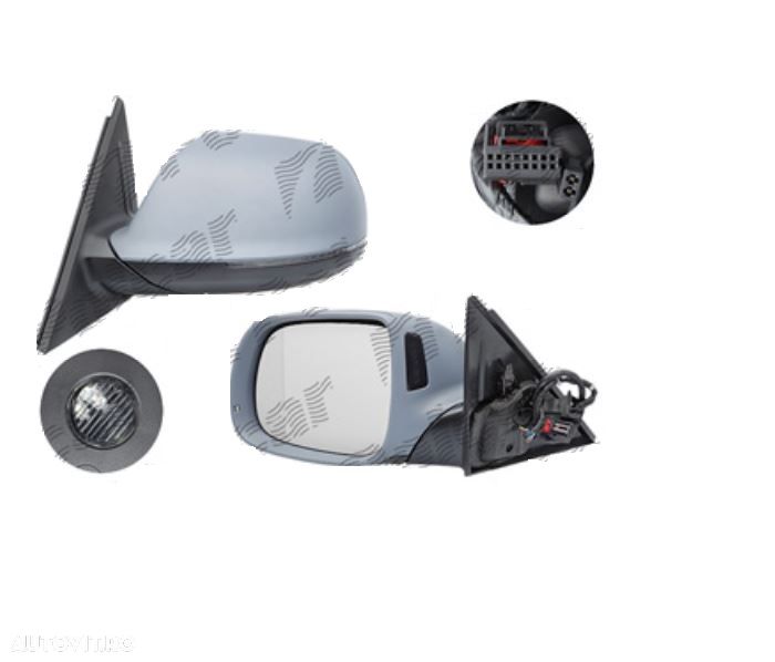 Oglinda exterioara Audi Q5 (8r), 09.2008-09.2016, stanga/dreapta, reglare electrica; grunduit; incalzita; cu functie detectie unghi mort; geam asferic; cromat; pliere electrica; 13 pini; cu semnalizare; cu - 1