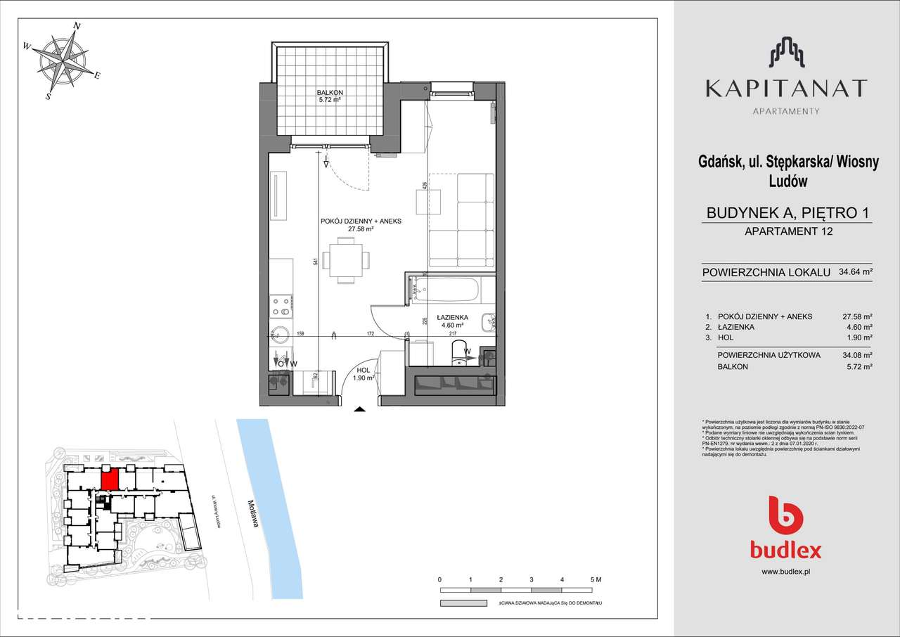 1-pokojowe mieszkanie 34m2 + balkon Bezpośrednio - Pełny obrazek: 2/14