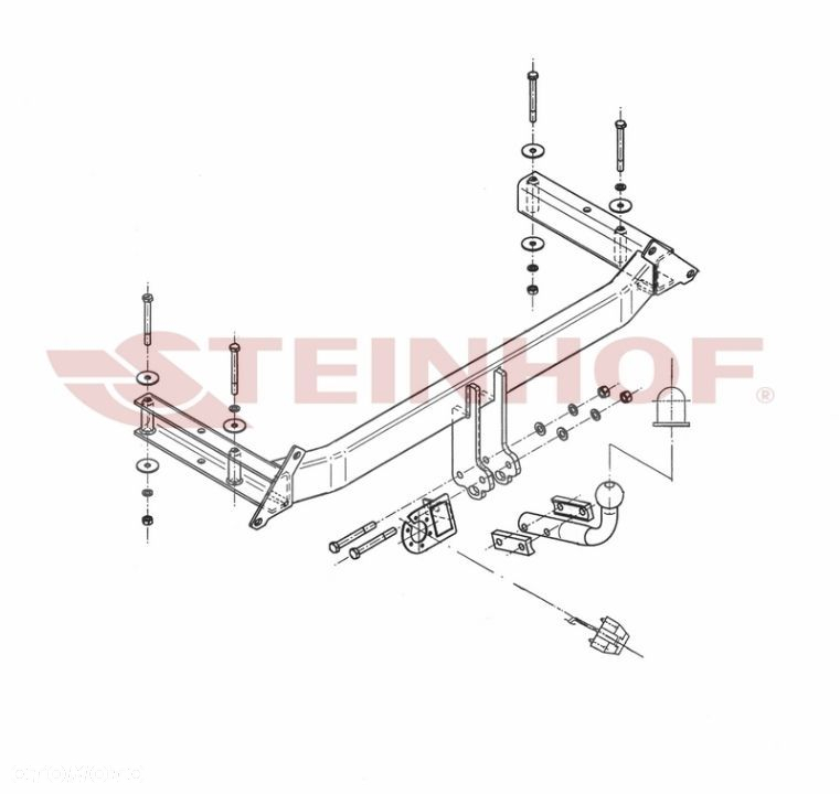Hak Holowniczy + WIĄZKA 7PIN do Audi A4 B5 Sedan Audi A4 B5 Kombi - 2