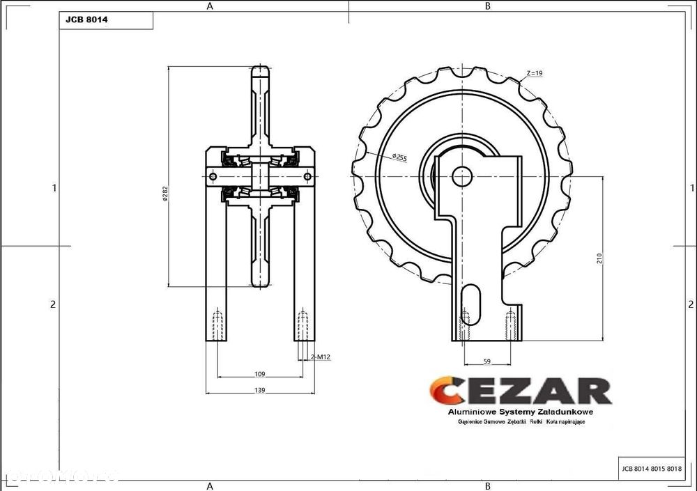 Koło Napinające JCB 8014, 8015, 8016, 8018, 8020 - 1