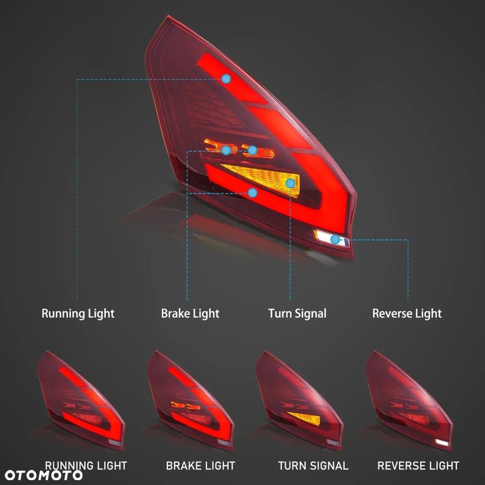 Lampy tyl kpl Full Led Dynamiczne Ford Fiesta VII 7 mk7 2008-2018 Lift z24 - 11