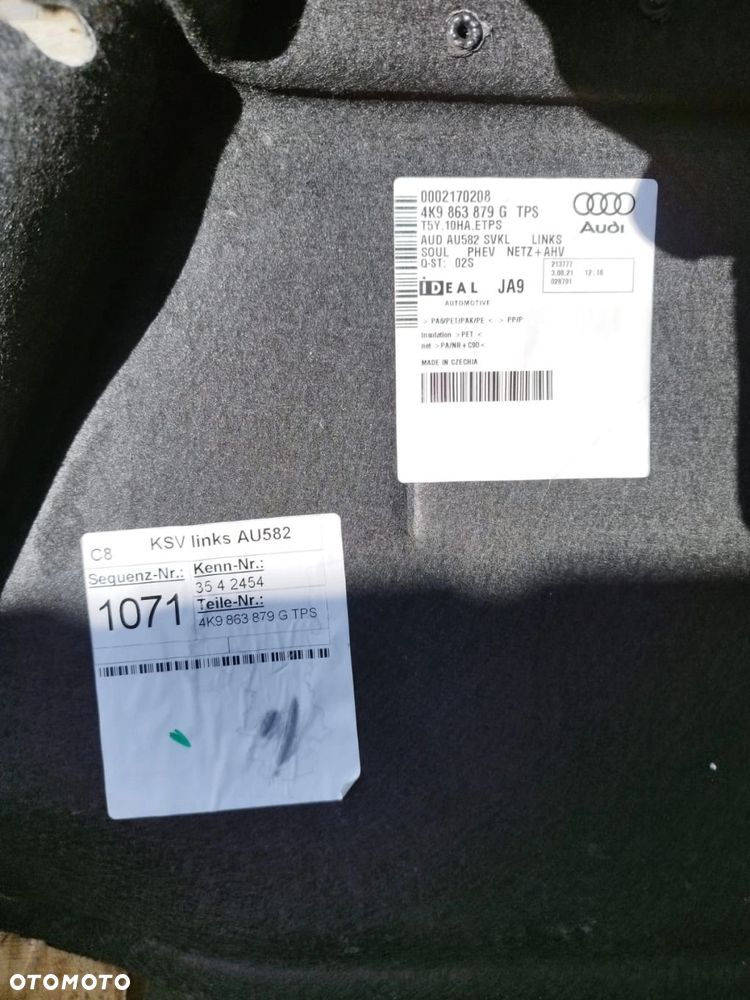 WNĘTRZE BAGAŻNIKA BOCZKI PODŁOGA AUDI A6 C8 AVANT KOMPLET - 7