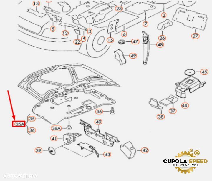 Izolare fonica / absorber capota motor 4F0863825G OE Audi A6 allroad - 2