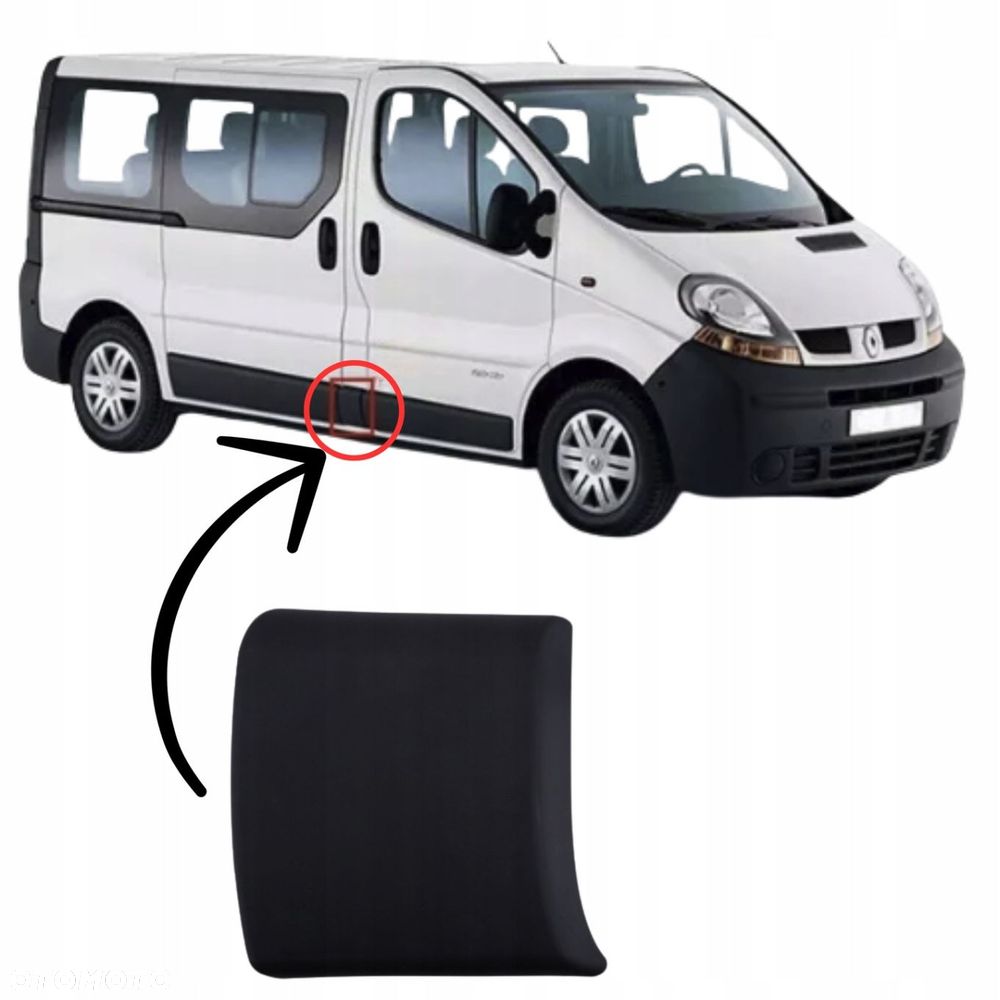 LISTWA BOCZNA PRAWA NA SŁUPEK RENAULT TRAFIC II OPEL VIVARO 2001 - - 2