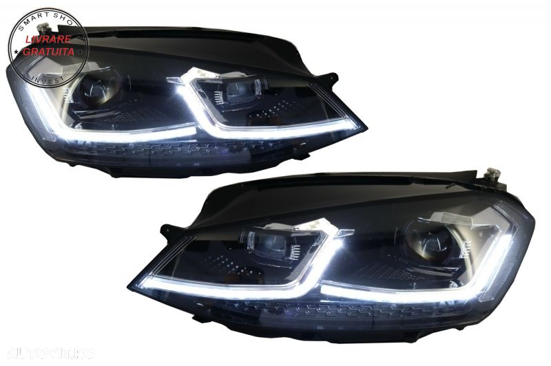 Kit Exterior Complet VW Golf VII 7 (2012-2017) cu Faruri LED Semnal Dinamic R-line- livrare gratuita - 11