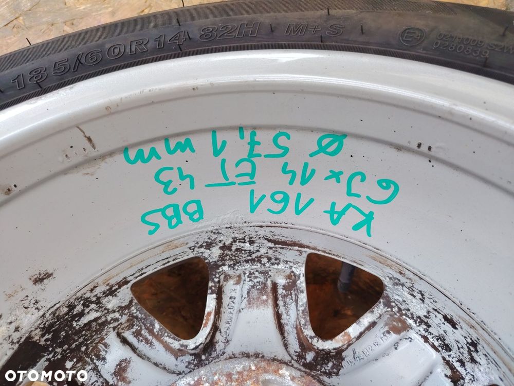 VW BBS 6JX14 5X100 ET43 fi 57,1mm FELGI ALU KOMPLET X4 HANKOOK 185/60R14 - 6