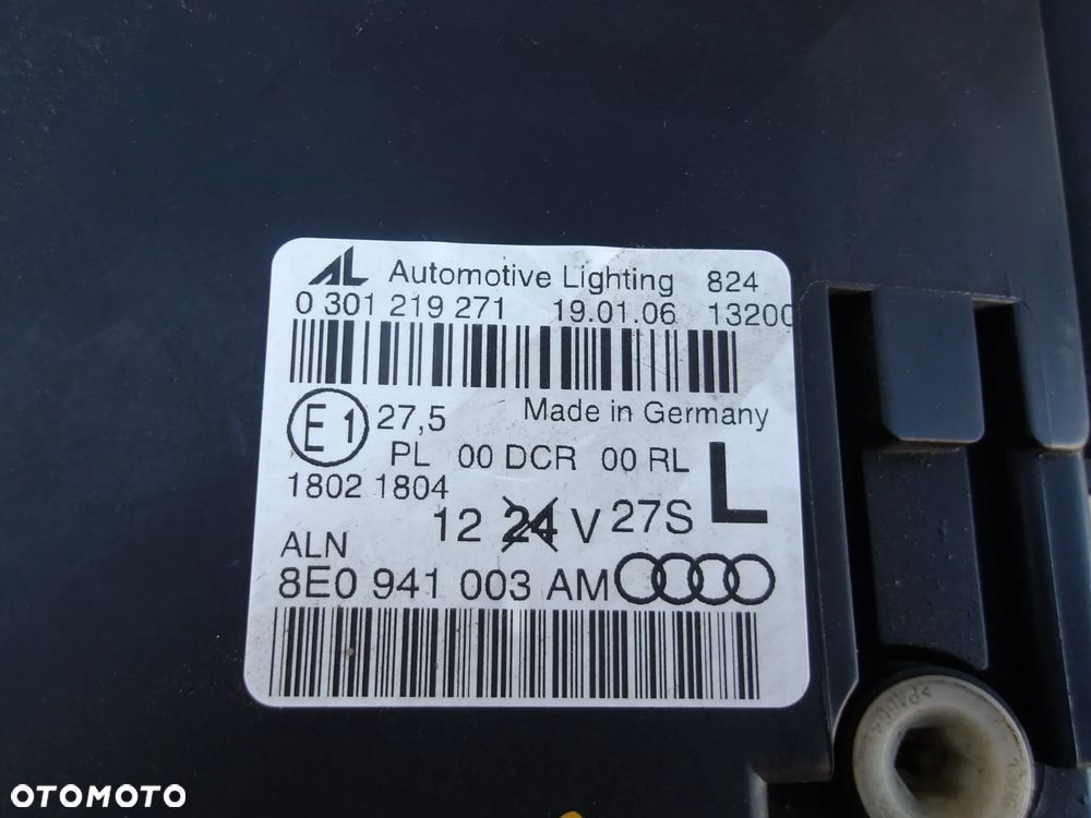 LAMPA LEWY PRZOD BI XENON AUDI A4 B7 8E0941003AM - 10