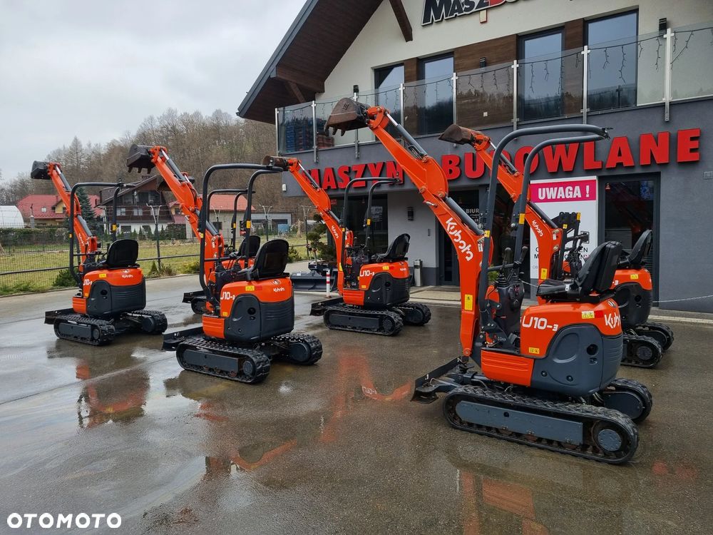 Kubota U10 Minikoparka Japońska 1.1tony. HURT! z Norwegii każda sztuka IGŁA! Zero śladów zużycia ładny stan gąsienic. Rok od 2015 do 2019. Jedna cena! Silnik 3 cylindry. Minikoparki sprowadzone z Norwegii. Rozsuwane Podwozia. Szybka Wolna jazda. Wyjscia dodatkowe na młot lub wiertnice. Serwisowane w DEKRA. Okazja do wyczerpania zapasów!  Zero luzów czy wycieków. Maszyny Pochodzą z dużej szkółki roślinnej. Potężna moc. Wersja Norweska - 4