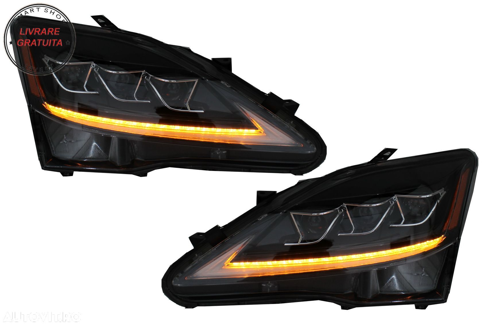 Faruri Full LED Semnal Dinamic LEXUS XE20 (2006-2013) Negru- livrare gratuita - 1