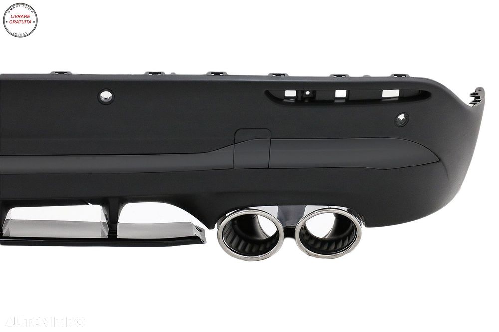 Difuzor Bara Spate cu Ornamente Evacuare Crom Mercedes GLA SUV H247 Sport Line (20- livrare gratuita - 2