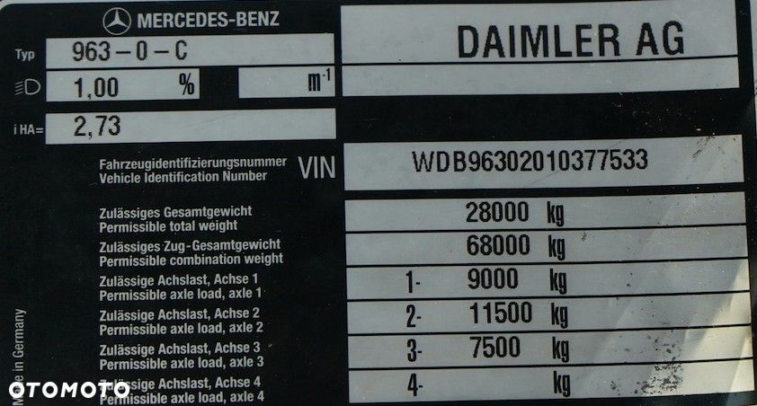 Mercedes-Benz ACTROS / 2543 / 6 X 2 / SKRZYNIOWY + HDS / FASSI F 295 / WYS. 16,5 M / PILOT / OŚ SKRETNA - 12
