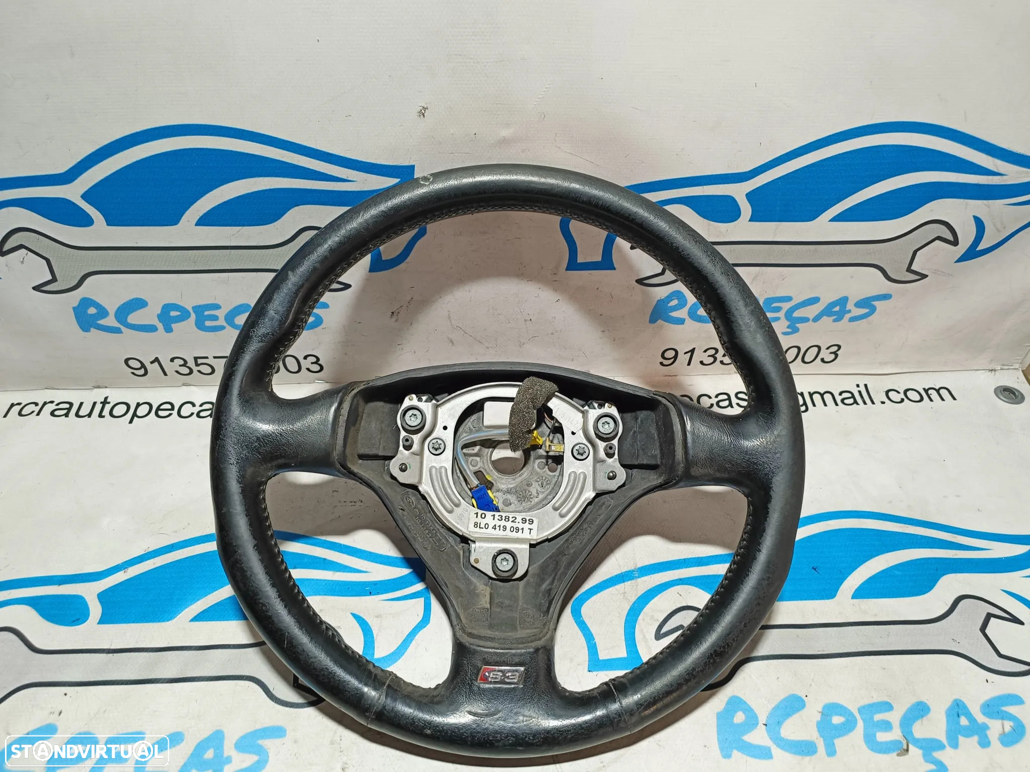 VOLANTE GUIADOR AUDI S3 A3 8L 8L0419091T PELE ORIGINAL - 3